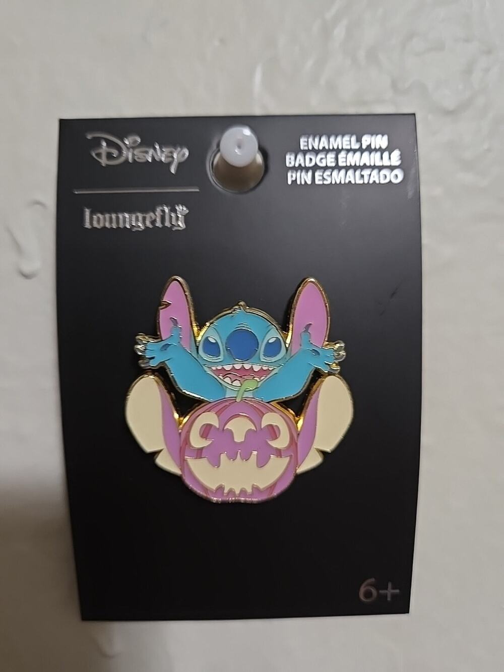 Disney Lilo and Stitch Pastel Pumpkin Blacklight Pin Halloween Loungefly